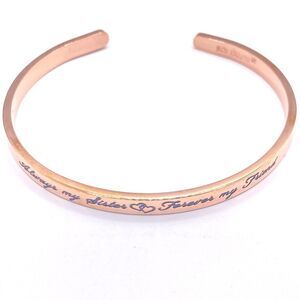Rose Gold Engraved Sister Cuff Bracelet